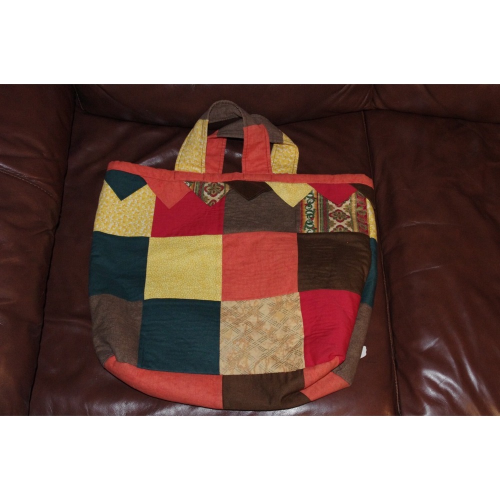Handmade Fall Autumn theme patchwork tote bag - Picture 2 of 2
